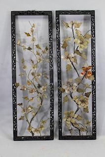 Chinese Openwork Carved Floral Stone Panels