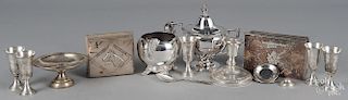 Group of weighted sterling silver and silver plate