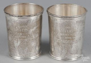 Pair of Mark Scearce, sterling silver julep cups