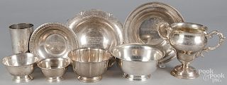 Group of sterling silver horse show bowls