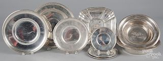 Group of sterling silver plates and bowls