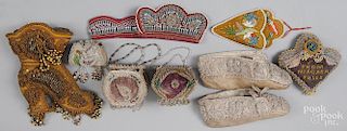 Group of Native American beadwork items.
