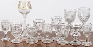 Collection of pressed glass stemware.