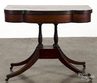 Federal cherry card table, 19th c.
