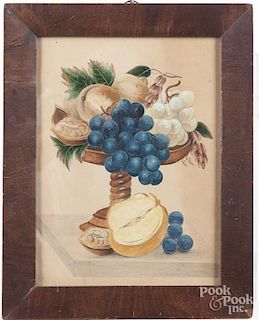 Watercolor drawing of a compote of fruit, 19th c.