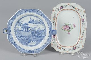 Chinese export porcelain warming dish, 19th c.