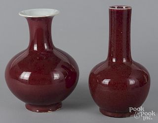 Two Chinese sang de boeuf vases