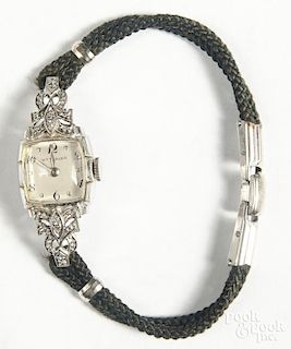 Ladies Wittnauer 14K white gold and diamond watch