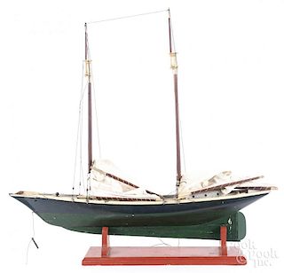 Carved and painted ship model, early 20th c.