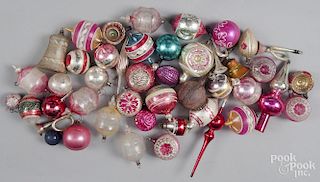 Collection of antique Christmas ornaments.