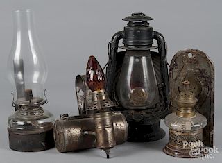 Four tin lanterns, 19th c., tallest - 12 1/4''.