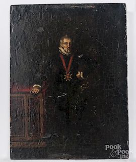 Continental oil on panel portrait of a gentleman