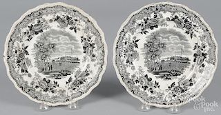 Pair of Historical Staffordshire plates