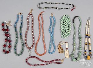 Group of eleven beaded necklaces
