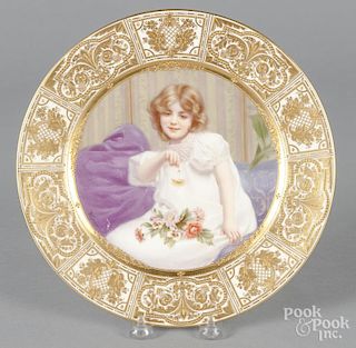 German painted porcelain plate