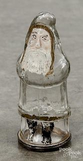 Painted glass Santa Claus candy container