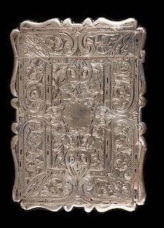 AN 1871 STERLING SILVER CALLING CARD CASE