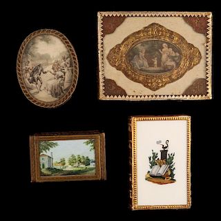 FOUR VARIOUS 19TH CENTURY FRENCH CANDY BOXES