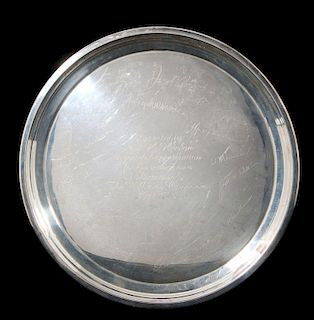 A TOWLE STERLING SILVER PRESENTATION PLATE