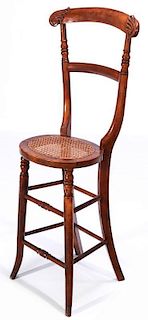A 19TH C. CONTINENTAL HIGH BACK YOUTH CHAIR