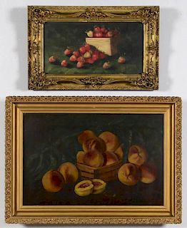 2 American Fruit Still Life Paintings