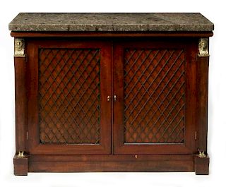 A FRENCH 'RETOUR D'EGYPTE' MAHOGANY SIDE CABINET