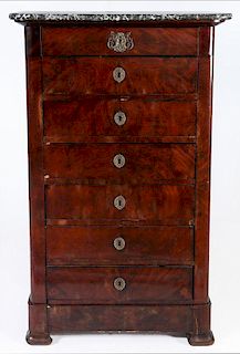 AN EARLY 19TH CENTURY FRENCH EMPIRE LINGERIE CHEST