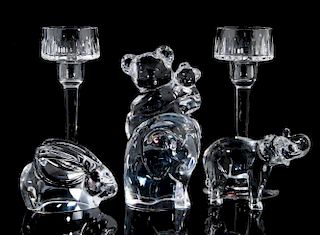 A COLLECTION OF ORREFORS CRYSTAL DECOR