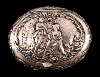A CONTINENTAL SILVER PATCH BOX