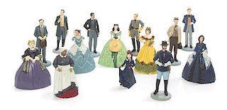 * Fourteen Painted Resin Figures, Height of tallest 3 1/2 inches.