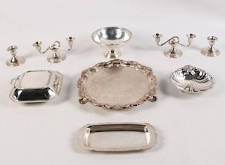 9 PIECE MISCELLANEOUS LOT OF SILVER AND SILVER PLATE