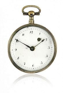Two French silver key-winding pocket watches, one signed Meuron, 1800