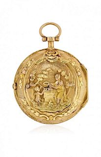 French key-winding pocket watch, signed Romilly, 1790 circa