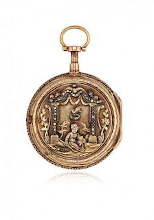 French key-winding pocket watch, signed Duval et Mathieu, early 1800s