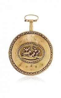 Swiss key-winding pocket watch, signed Duchêne, early 1800s
