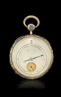 Swiss key-winding jumping hour and quarter repeater pocket watch, signed Droz, 1830