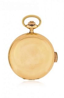 Key-less hunter case pocket watch with quarter repeater, early 1900s