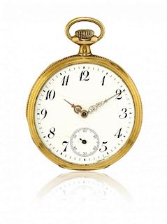 Two key-less gold pocket watches, one quarter repeater and chronograph, end of 19th century