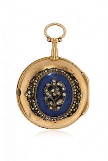 French key-winding pocket watch, signed De Belle, 1800 circa