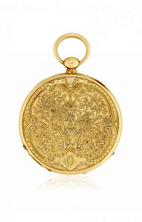 Gold ultra-slim key-winding pocket watch, 1830 circa