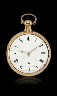English pair-cased pocket watch, rack-lever escapement, signed Roswell, 1820