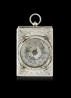 Deutch silver coach clock, signed Burkhardt, end of 18th century