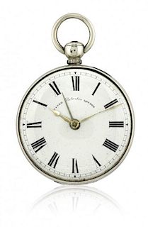 English key-winding alarm pocket watch, signed Viner, 1850