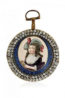 Key-winding pocket watch with enamel, signed “Breguet”, 1800 circa