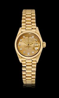 Gold lady’s wristwatch Rolex Datejust ref. 6917, ‘70s