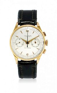Gold men’s wristwatch Universal Uni-Compax ref. 124103, chronograph, 50s