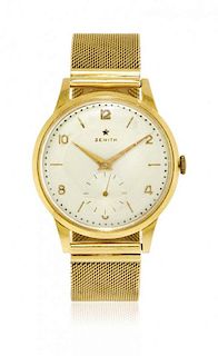Gold gentlemen’s wristwatch Zenith, 50s