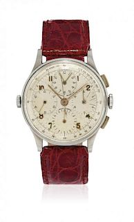 Men’s wristwatch Universal Aero-Compax ref. 22477, two time-zones and chronograph, 50s
