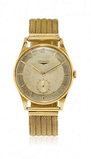 Gold gentleman’s wristwatch Longines, 50s