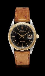 Men’s wristwatch Rolex Thunderbird stainless-steel and yellow gold ref. 1625, 1970 circa